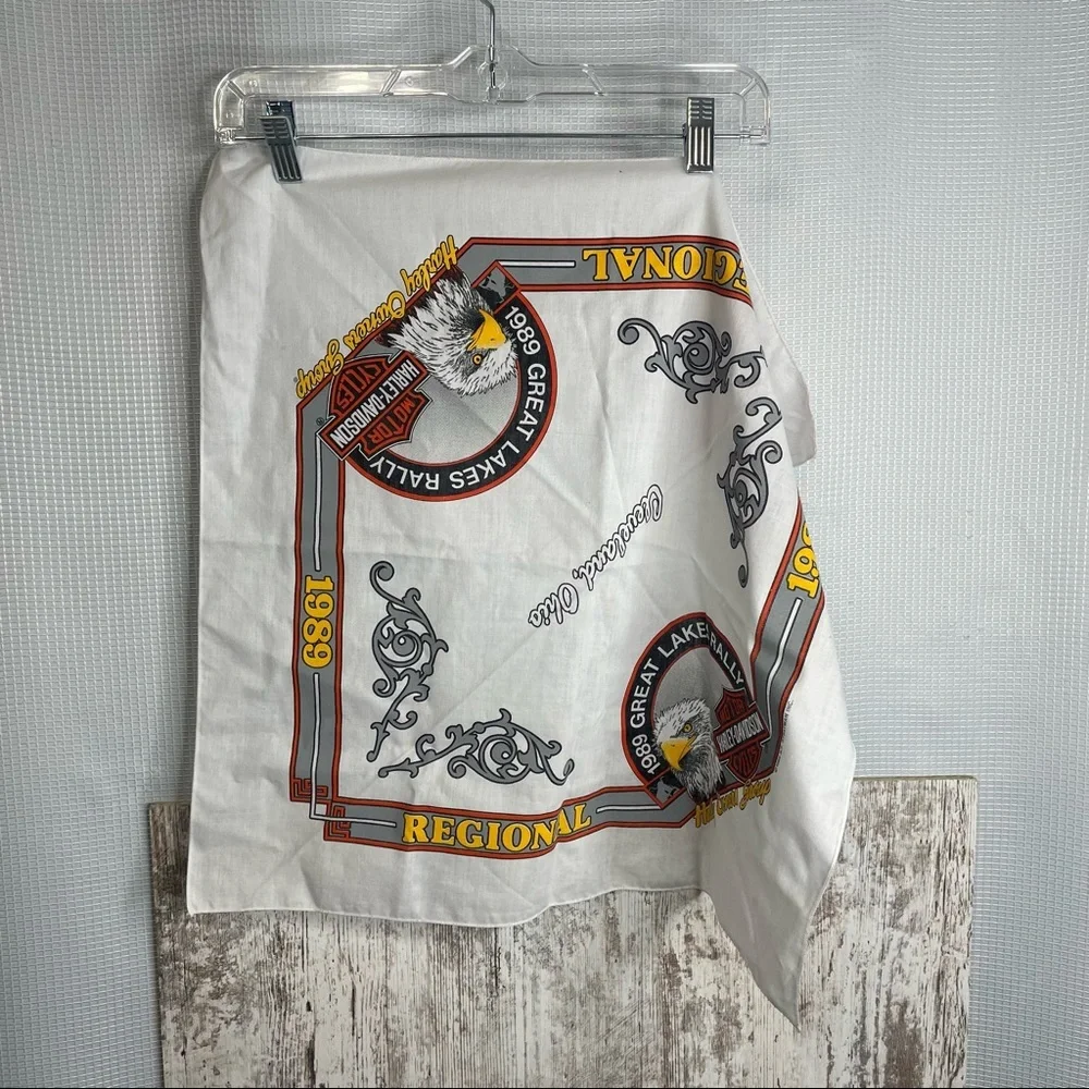 Vintage 1989 Harley-Davidson square bandanna scarf